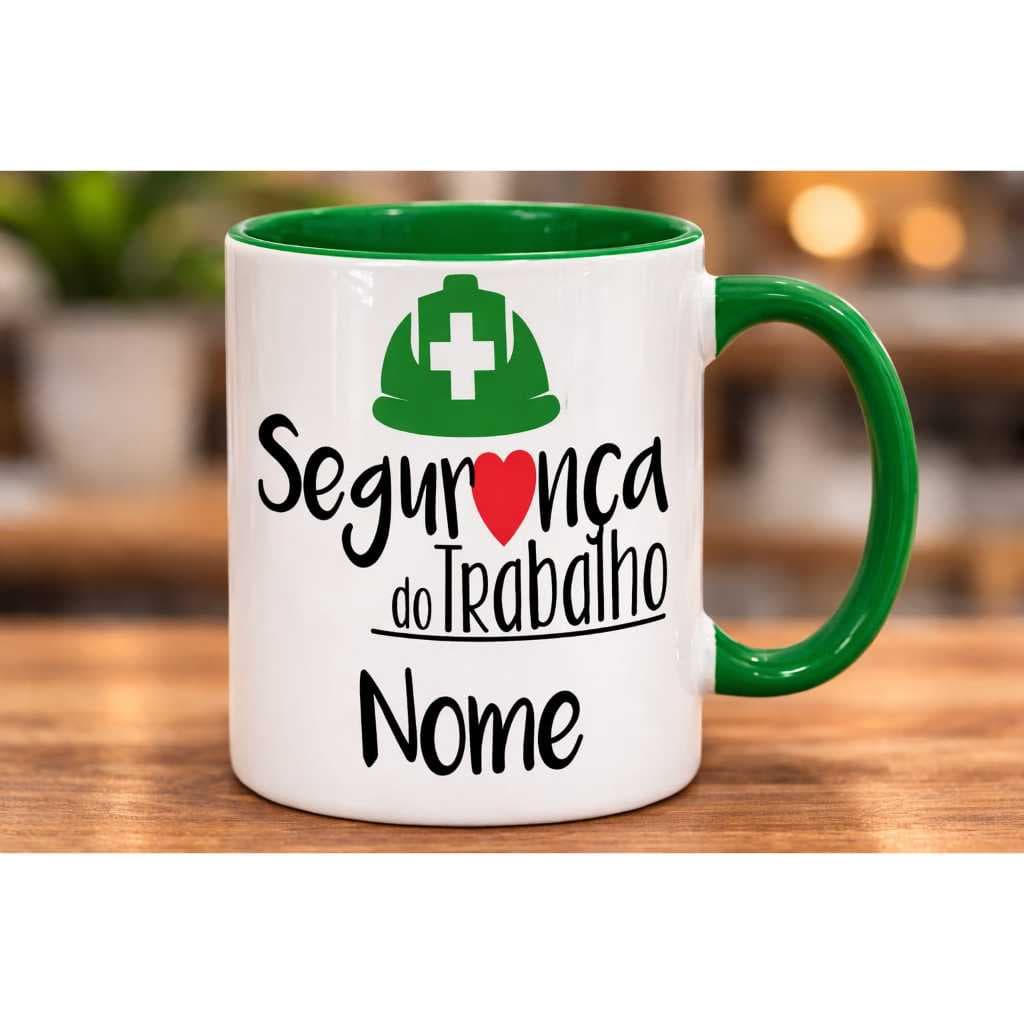 Caneca xícara de Porcelana Louça Personalizada Profissões Segurança do Trabalho