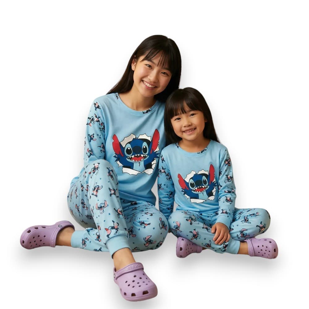 Pijama Família Mãe e Filha Combinando Manga Longa Inverno Conjunto Feminino