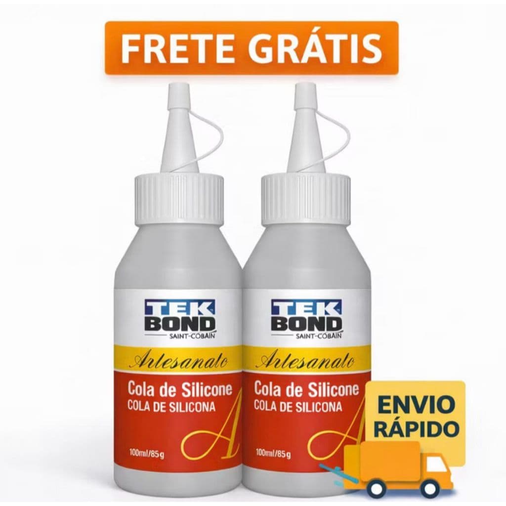 Kit 2 Cola Silicone Líquida Transparente Multiuso 100g - Alta Fixação  , Secagem Rápida, para Artesanato