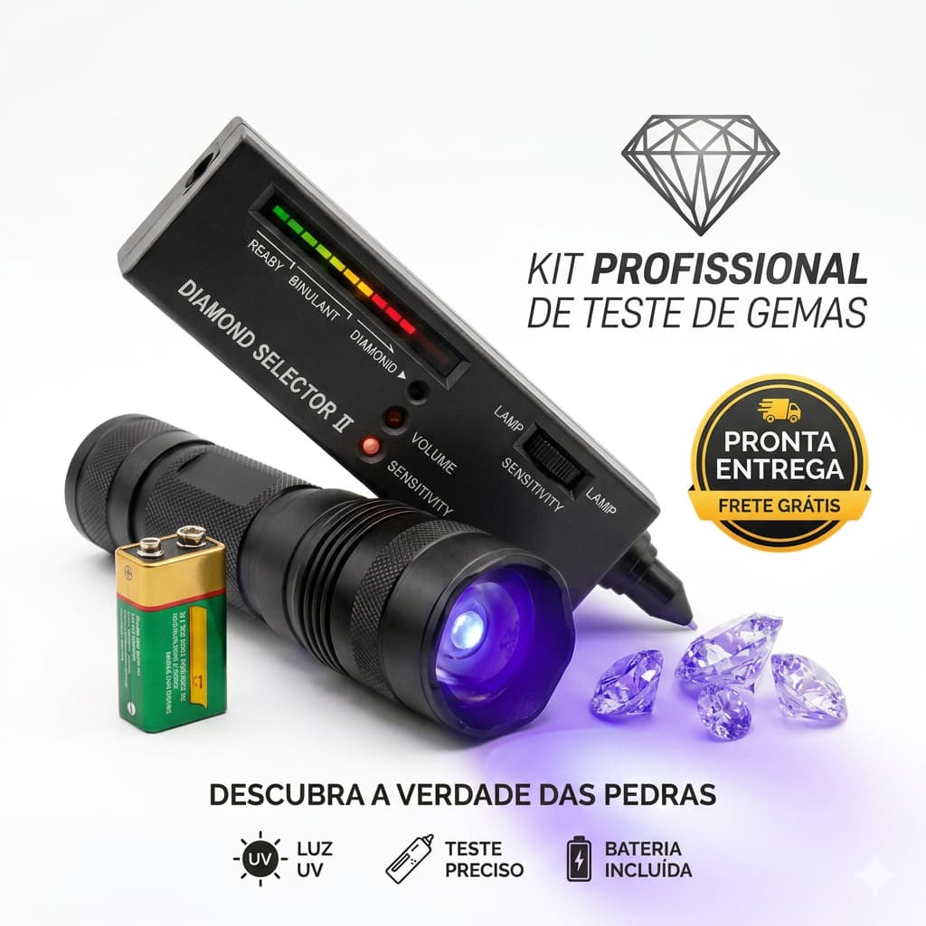 Testador diamante + lanterna luz negra UV