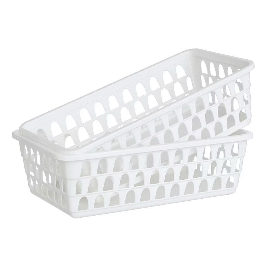 Kit 4 Cesto Organizador Retangular Multiuso Branco - Leve, Resistente e Versátil - Casa e Escritório