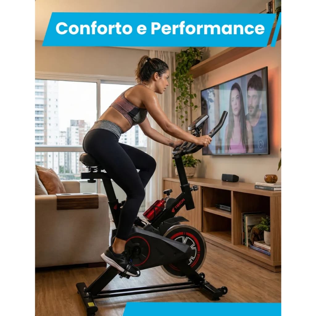 Bicicleta Ergométrica Bike Spinning Treino Academia Cárdio E Musculação Tryon
