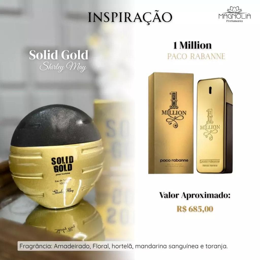 Perfume Solid Gold - Perfume Masculino Importado Fragrância Internacional Marca Shirley May 61344
