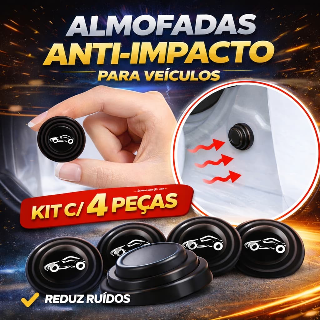 Kit 4 peças Almofadas de Silicone Anti-impacto para Porta de Carro com Adesivo