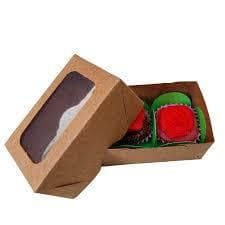 caixa kraft para 2 doces pacote c/10 unidades 7cmx3,5x2,5