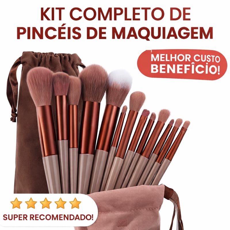 Maquiagem kit pincéis maquiagem 13 peças com Estojo de Veludo Conjunto com Bolsa Veludo