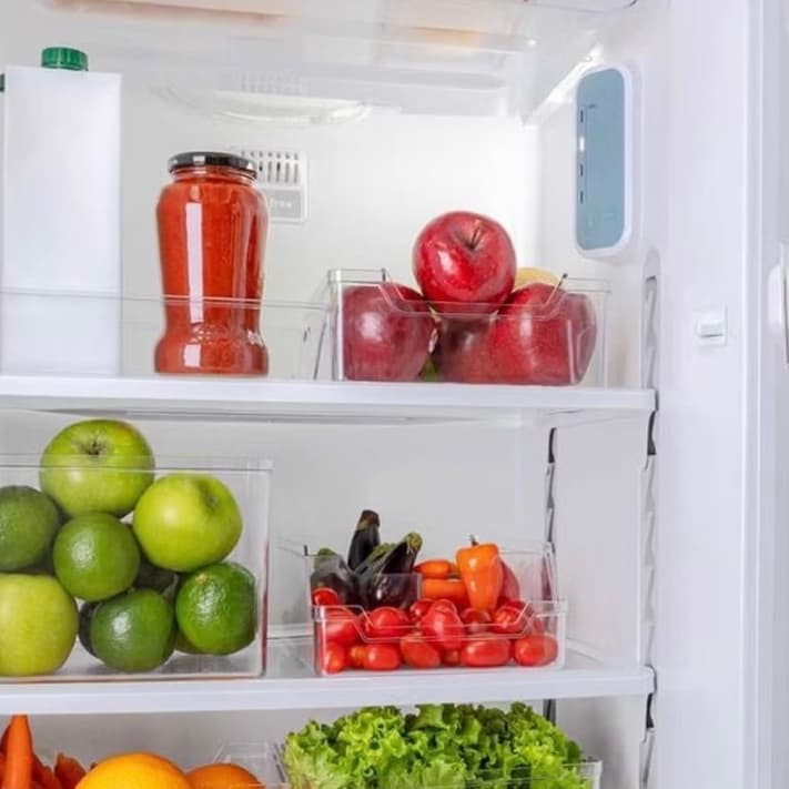 Organizador de Geladeira Transparente Caixa Organizadora Multiuso Cozinha