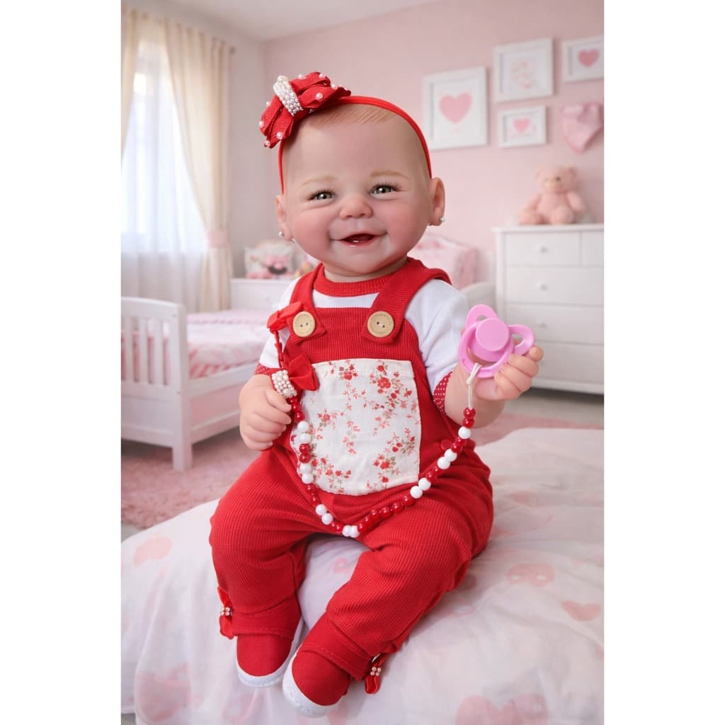 Boneca Bebê Reborn Corpo de Silicone Luna 45cm Mundo Kids