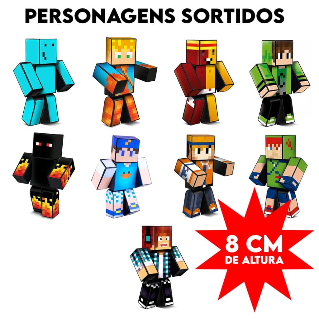Cápsula Surpresa Boneco Gamer Bolinha Surpresa Skin 8 Cm - Sortido - Algazarra