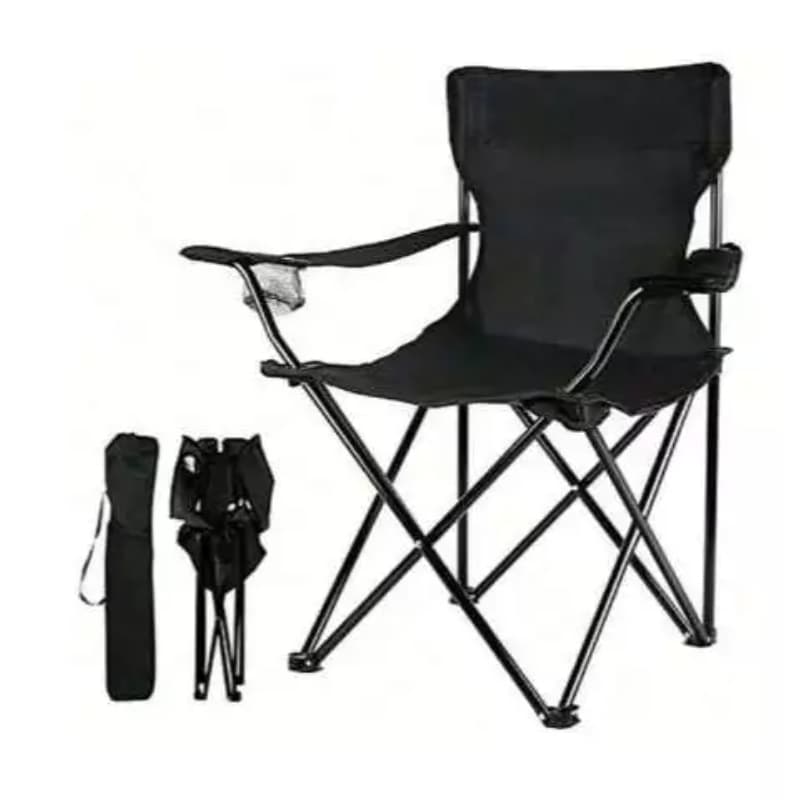 Cadeira Portátil Dobrável Pesca Camping Praia Encosto 120kg –  Resistente e Leve