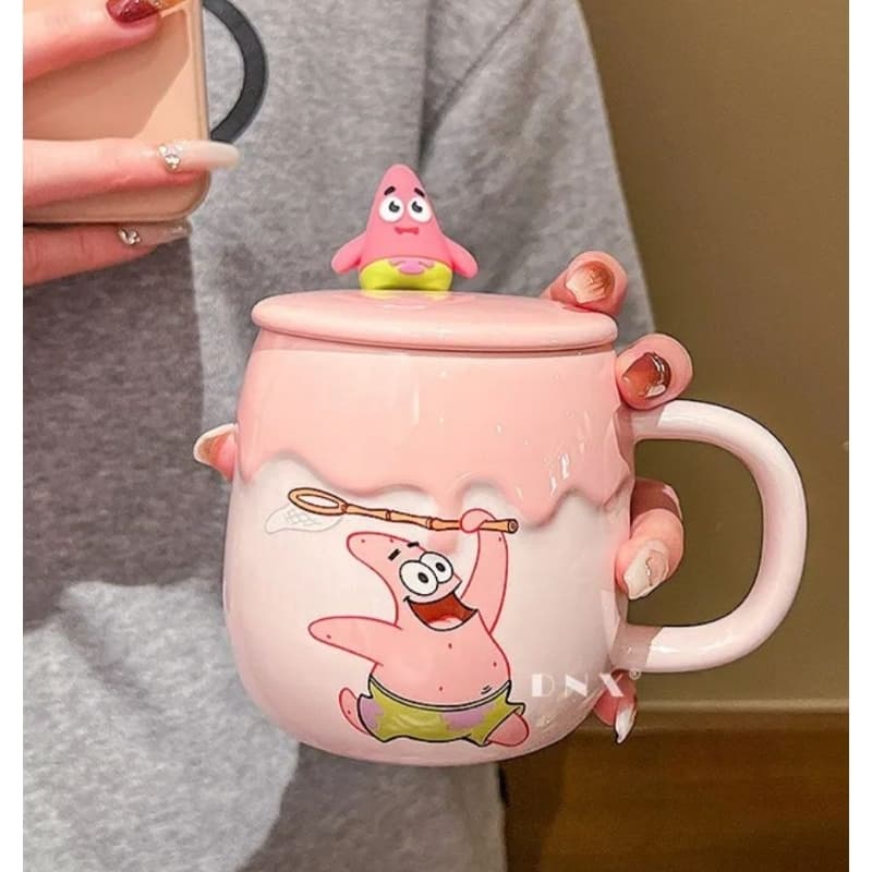 caneca personagem fofo, caneca cerâmica artesanal, Bob esponja