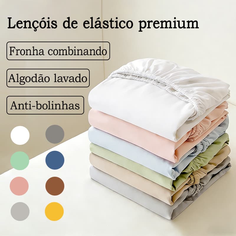 Jogo de Lençol Liso Com Elástico Com Fronha Não Desbota Várias Cores- Promo de Lançamento