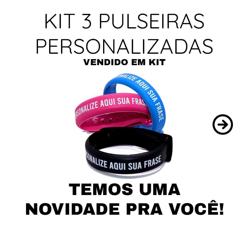 KIT 3 PULSEIRAS PERSONALIZADAS BRACELETE PERSONALIZADO - PERSONALIZE ESCREVA O QUISER / AJUSTÁVEL COM PINO REGULAGEM