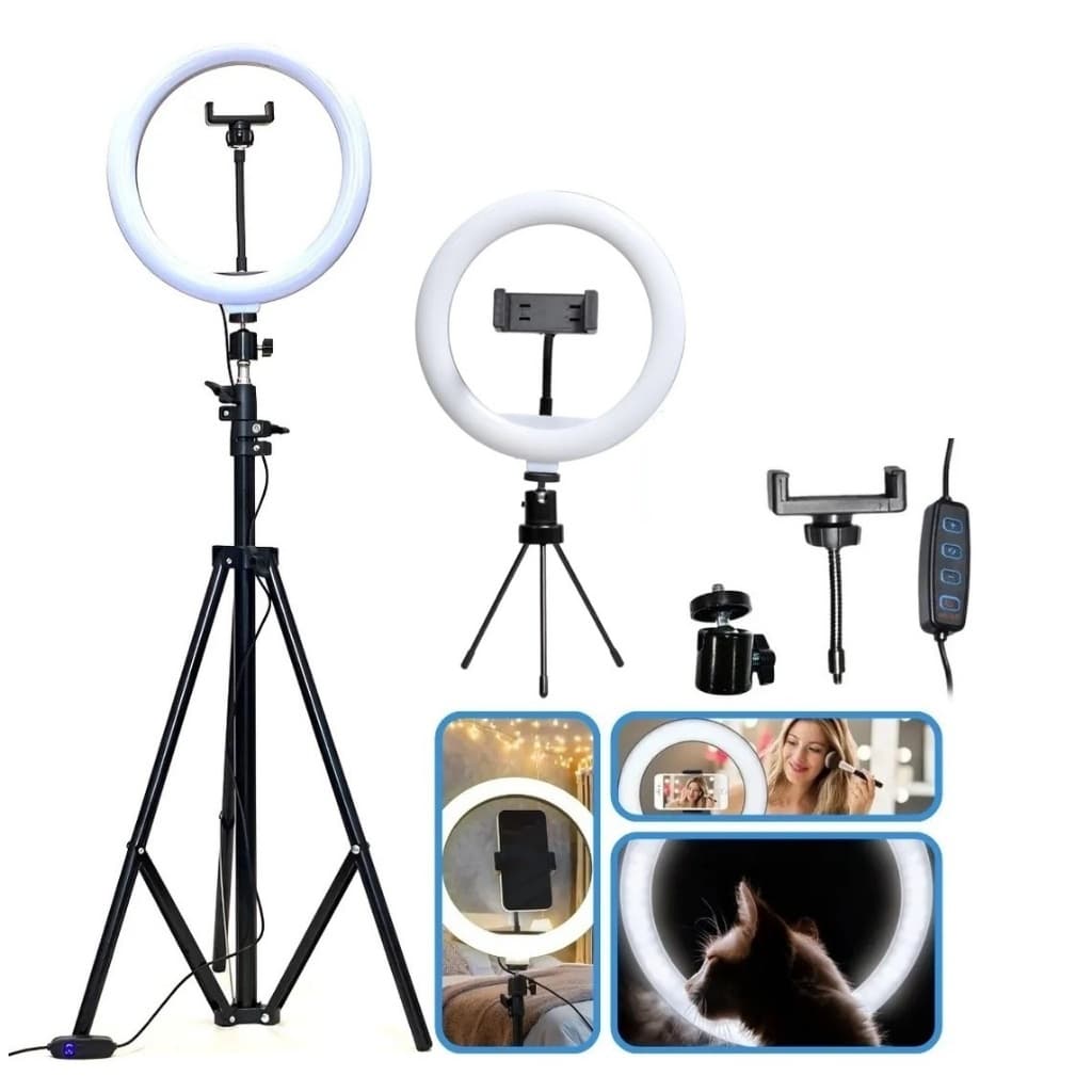 Ring Light Rgb 26cm Com Tripé Grande 2,1m e pequeno Profissional estudio