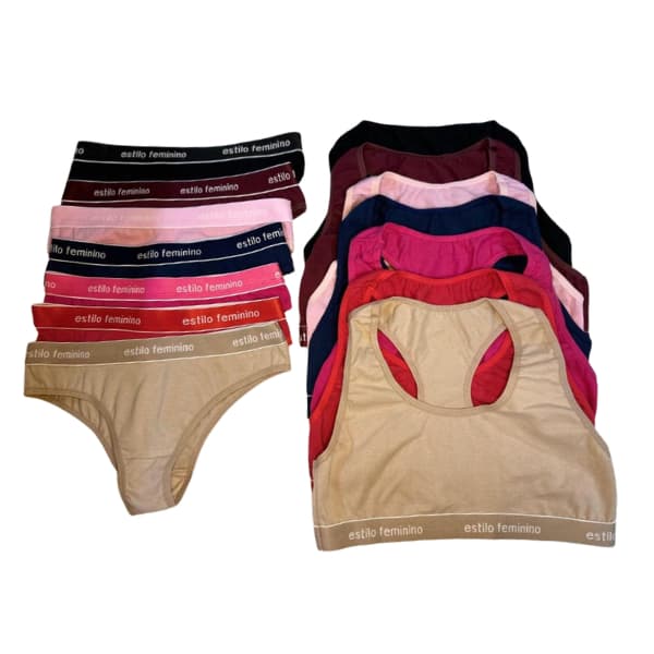 Kit 3 Conjunto Infantil Menina Algodão Top Nadador Cotton Juvenil Escolar Roupa Íntima