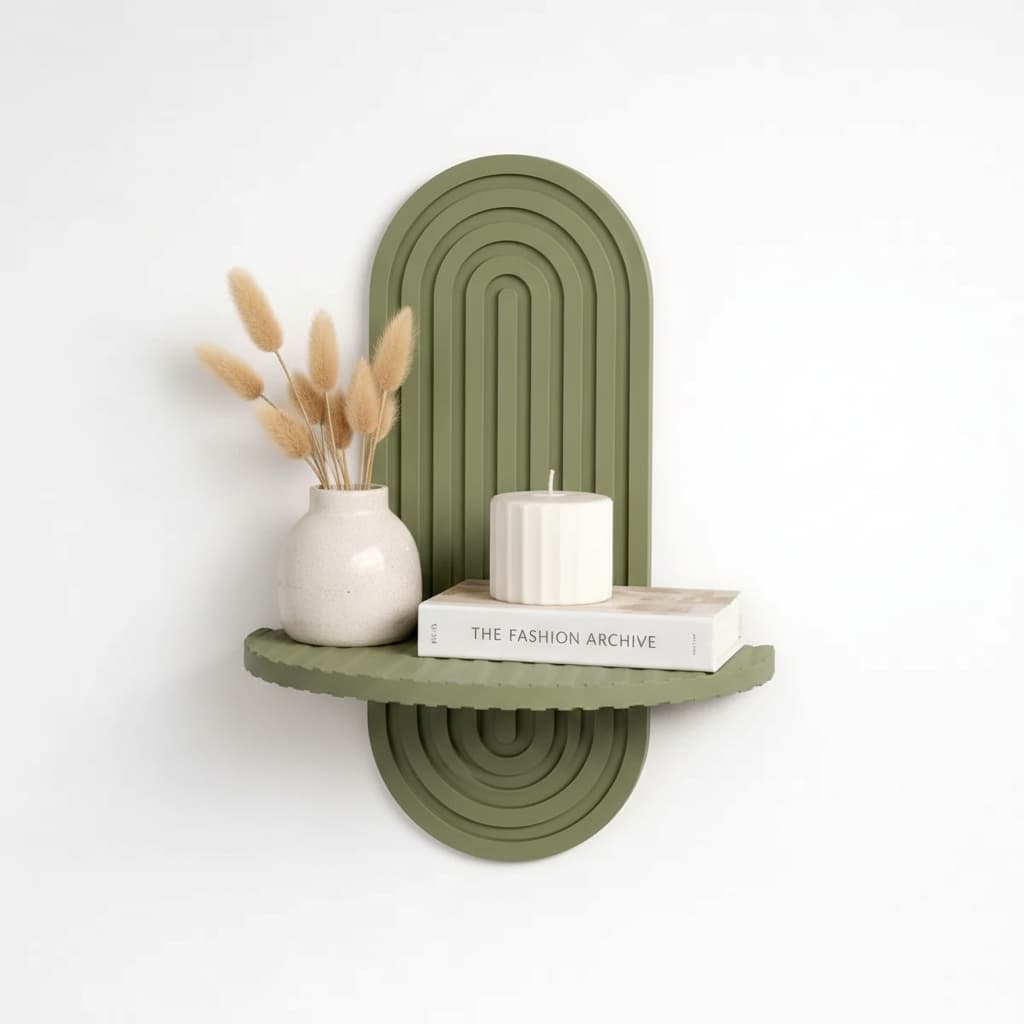 Prateleira de Parede em Arco Decorativa Moderna Minimalista Nicho Suspenso