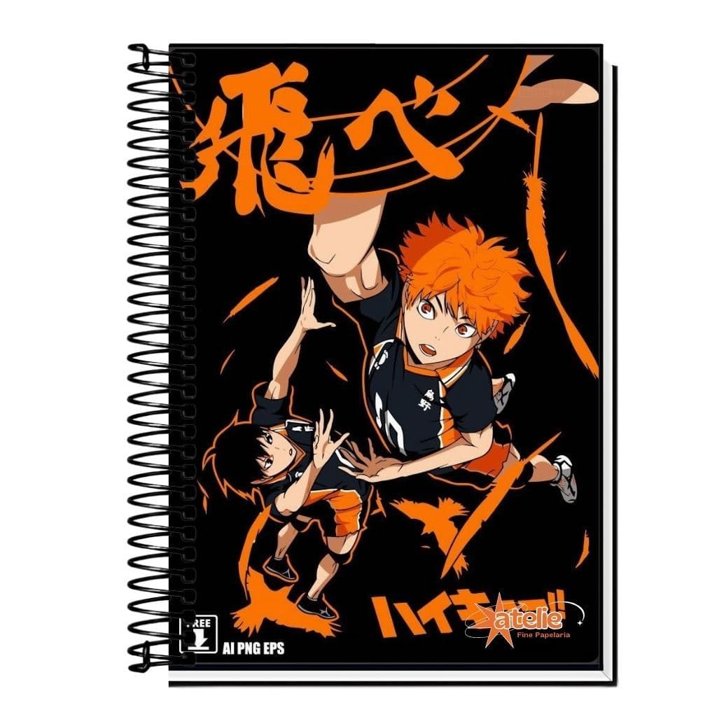 Caderno Haikyuu Hinata 1 10 15 E 20 Matérias Capa Dura Personalizada Tema Anime Japonês Perfeito Para Estudo E Anotações