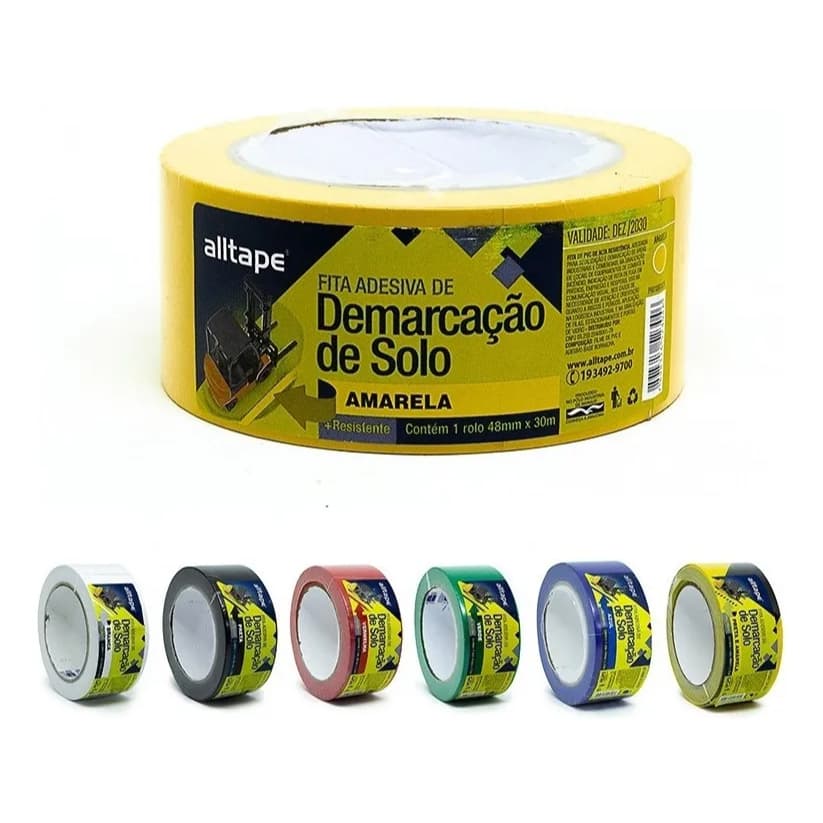 Fita Demarcação de Solo 48mmx30m - 1 Rolo - Alltape Cor Zebrada