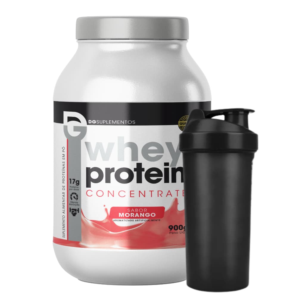 Kit Whey Protein Concentrate 900g + Coqueteleira 600ml - DG Labs