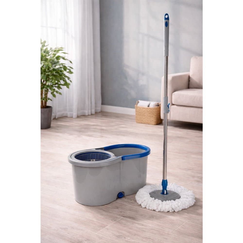 Mop Giratório Turbo 360° com Balde 13L – Limpeza Rápida, Sem Esforço e Sem Dor nas Costas!