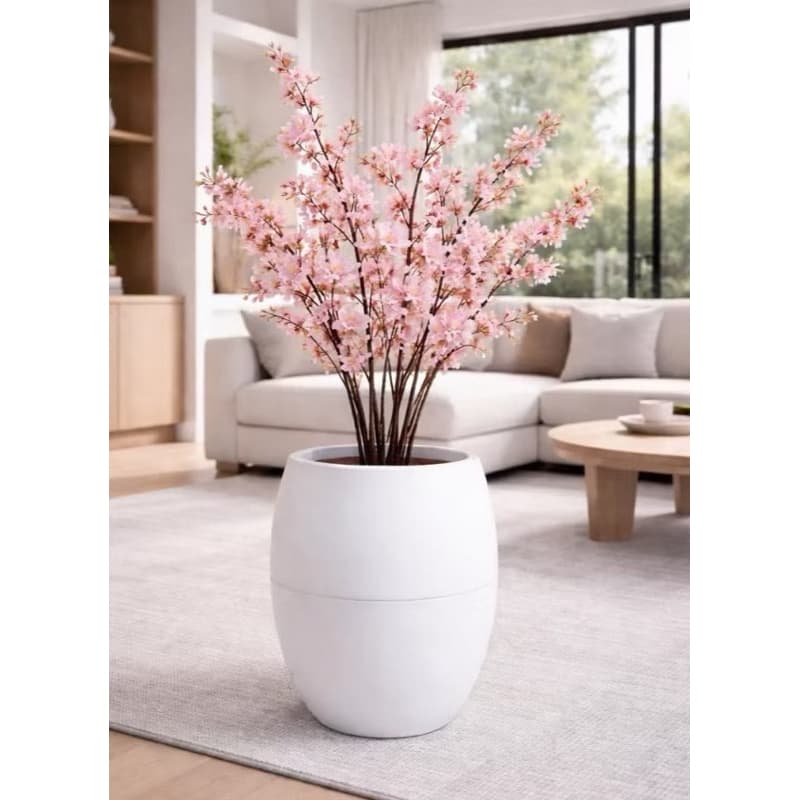 Vaso Oval G de Polietileno para Plantas -Decoração Moderna para Área Interna e Externa