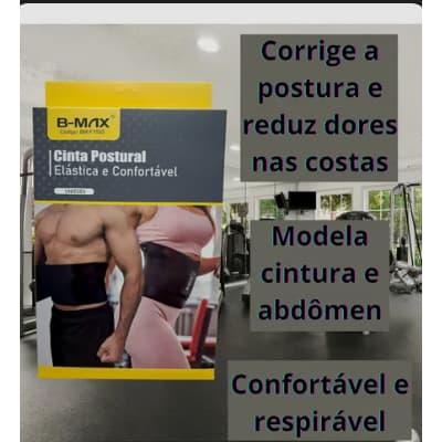Cinta Modeladora Postural Ergonômica Lombar Abdominal B-Max | Suporte Coluna Ajustável Redutora de Medidas Unissex
