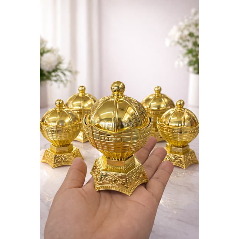 Mini Porta Doce Dourado com Tampa (Kit com 12 unidades)