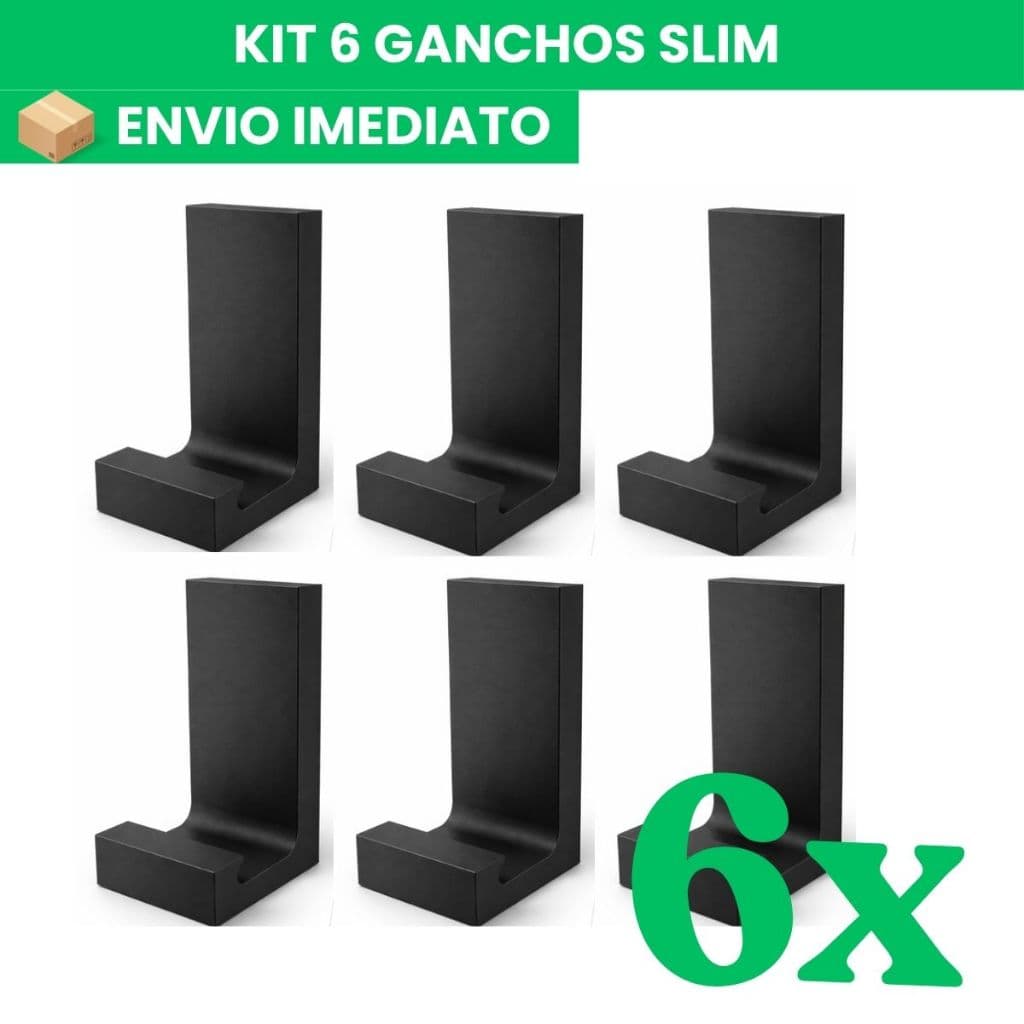 Kit 6 Gancho para Parede Preto|Gancho para Pano de Prato | Suporte Pano Com Fita Dupla Face | Parede Cozinha Banheiro