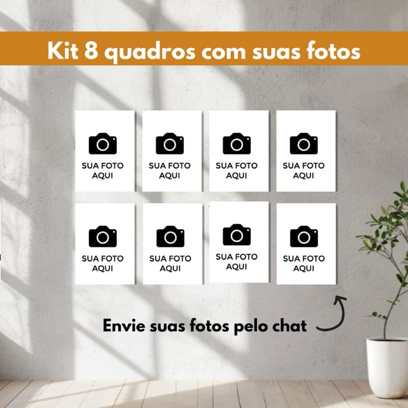 quadro decorativo kit com 8 fotos para decorcacao presente personalizado em MDF tamanho 10x15 envio expresso