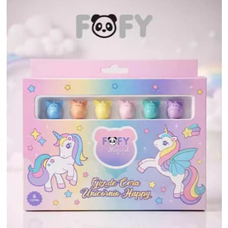 Giz de Cera 6 Cores Unicórnio Happy - Fofy Magical - FF3606