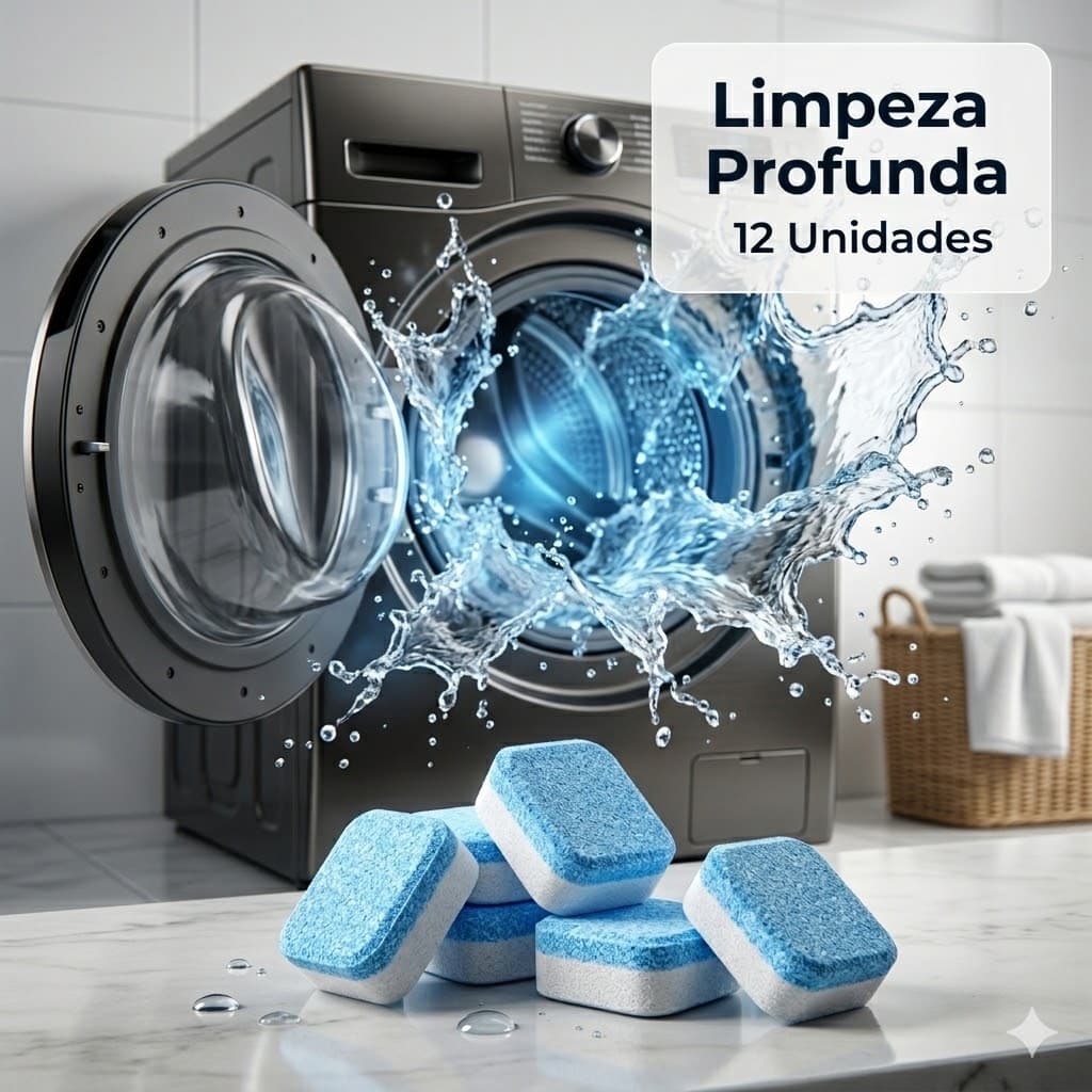 12 Limpadores De Máquina De Lavar,  Efervescente Sólido Remover Manchas Duração 12 Meses De Limpeza Profunda