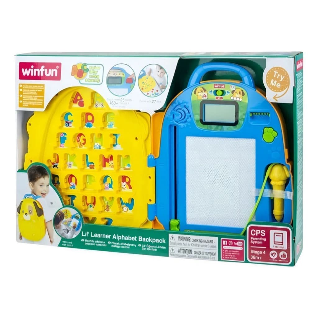 Mochila Alfabeto Cachorrinho Winfun Amarela Brinquedo Educativo Interativo Amarelo