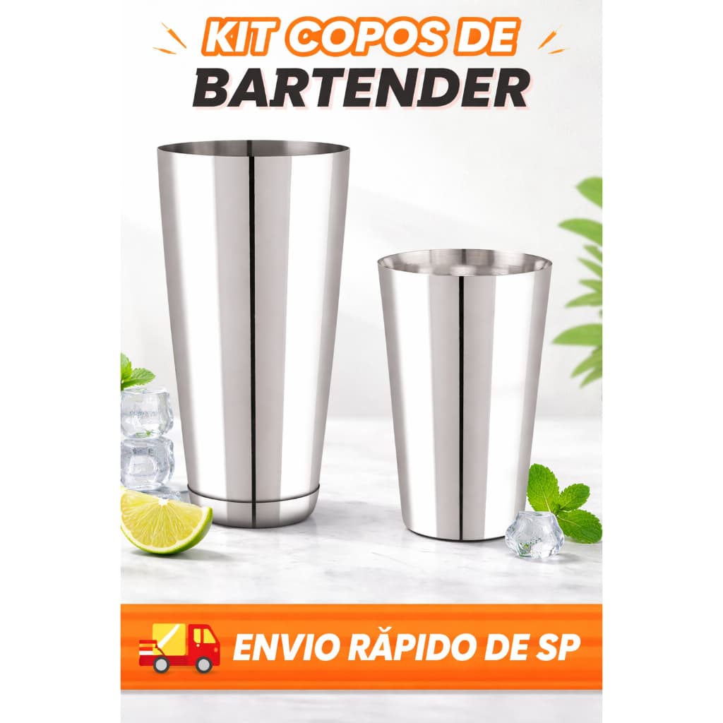 Coqueteleira Profissional Inox 820ml Design Boston Bartender Caipirinha batidas e Drinks Pratico Resistente