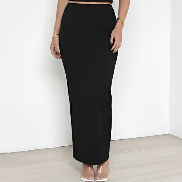 Saia Longuete Feminino Fenda Lateral Caimento Leve Elegante Moda Gringa Suplex Veste do 36 ao 42
