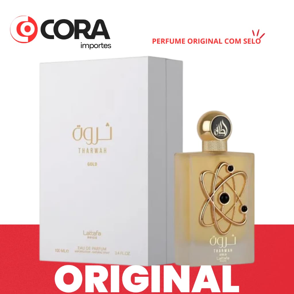 Perfume Arabe Lattafa Tharwah Gold Eau de Parfum Feminino 100ML Original Selo