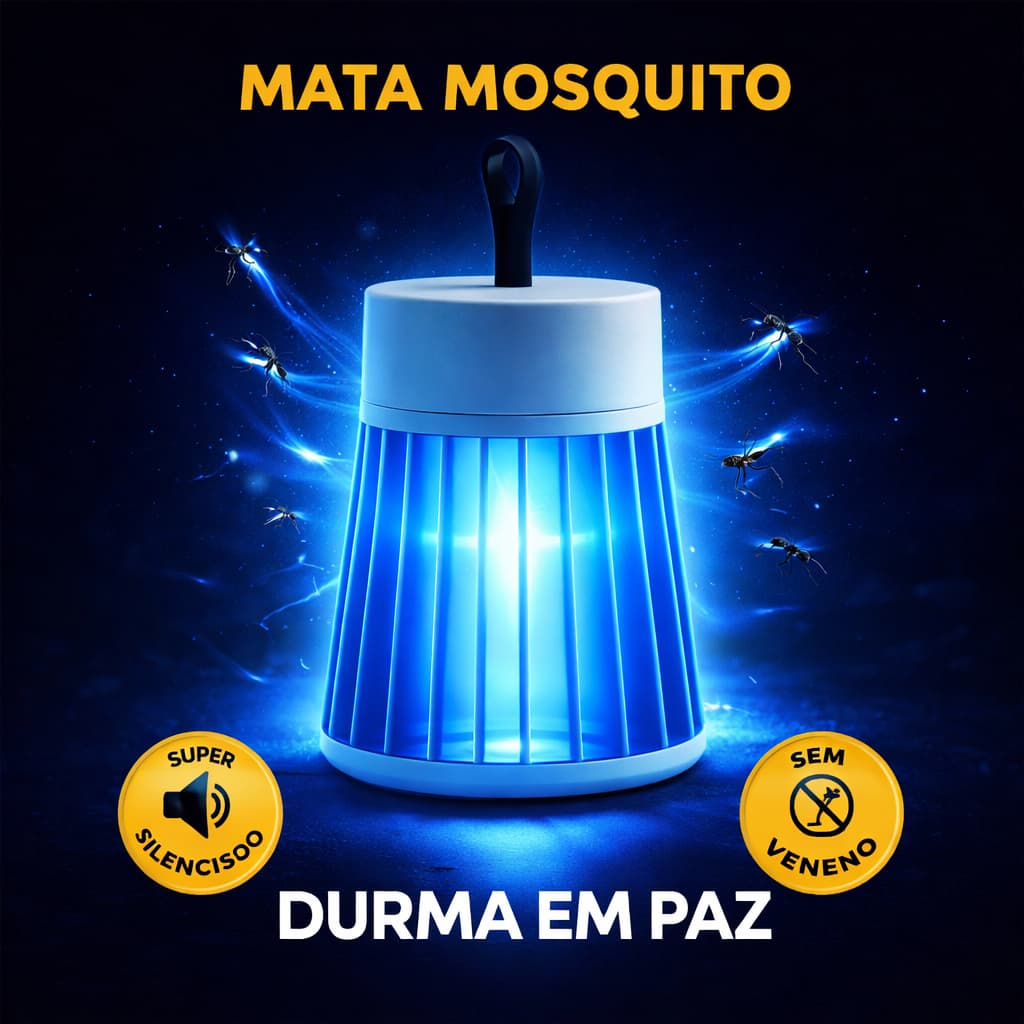 Luminária Mata Mosquito USB Silenciosa Luz UV Repelente Elétrico Portátil Anti Insetos