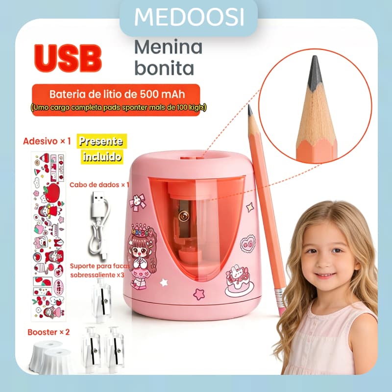 Apontador De Lápis Elétrico USB Recarregável de Automático/Material De Papelaria escolar Crianças Artistas/Color School
