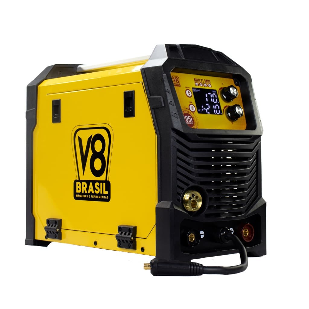 Máquina de Solda Multiprocesso  MIG 195A 220V MIG Com e Sem gás MMA e TIG Lift - V8 BRASIL