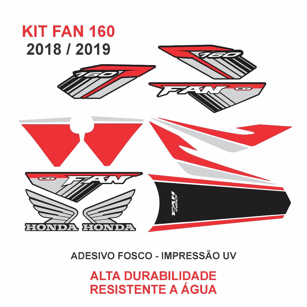 Kit Adesivo Fan 160 2018/19 Vermelho Vinho Azul