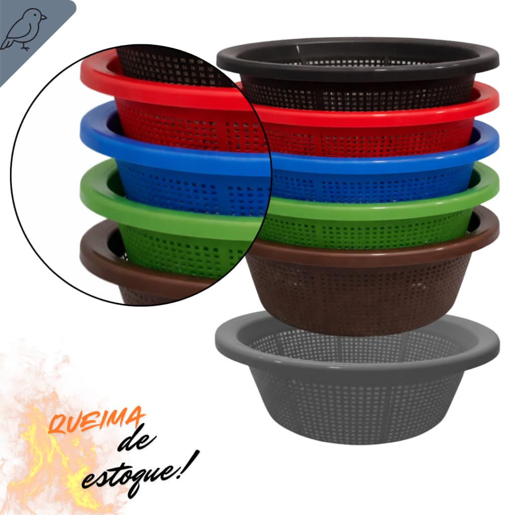 Kit 6 Escorredores Lavatudo Multiuso Para Cozinha Resistente Duravel Para Legumes Graos Arroz Feijao