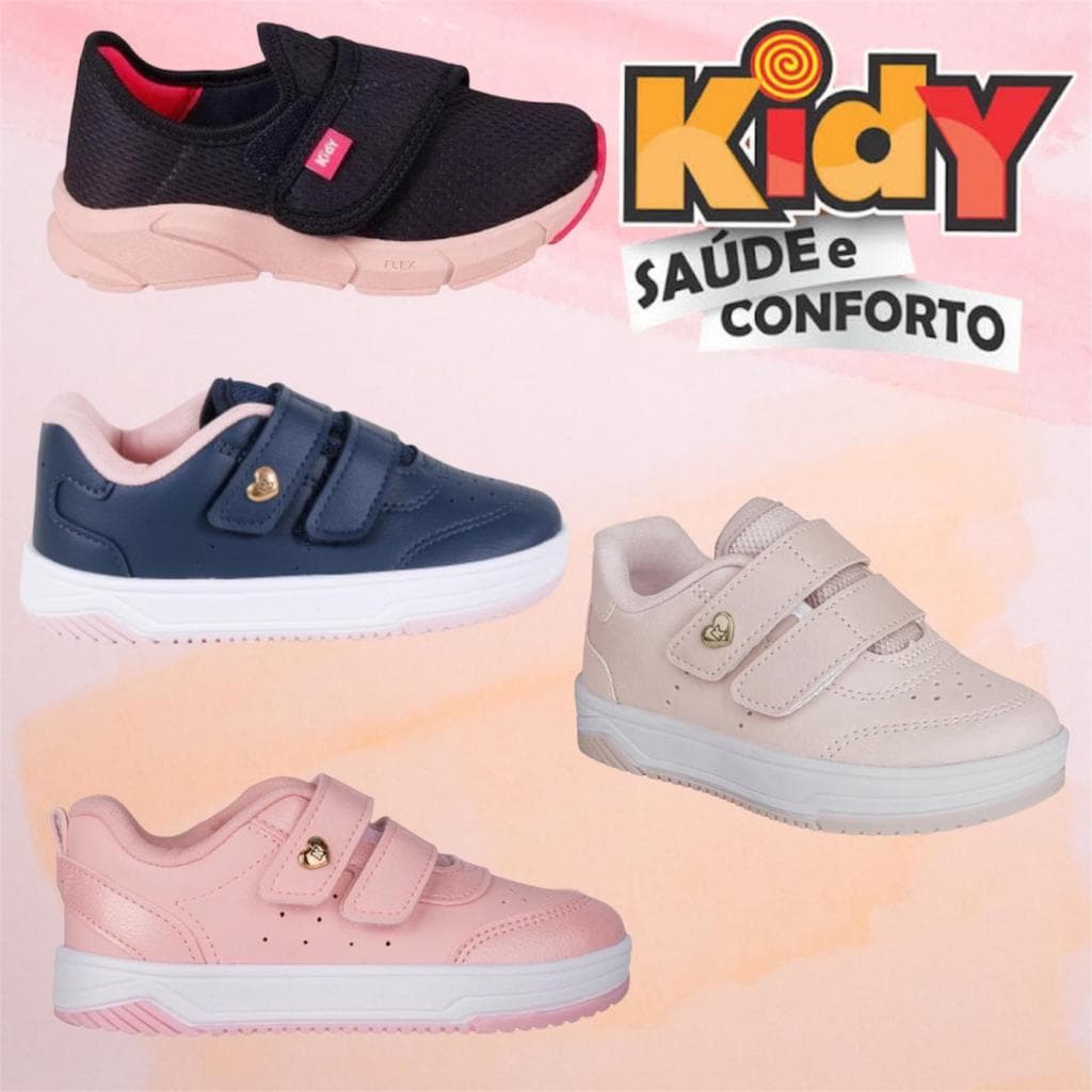 Tênis Infantil KIDY Menina Confortável Calce Fácil Escolar