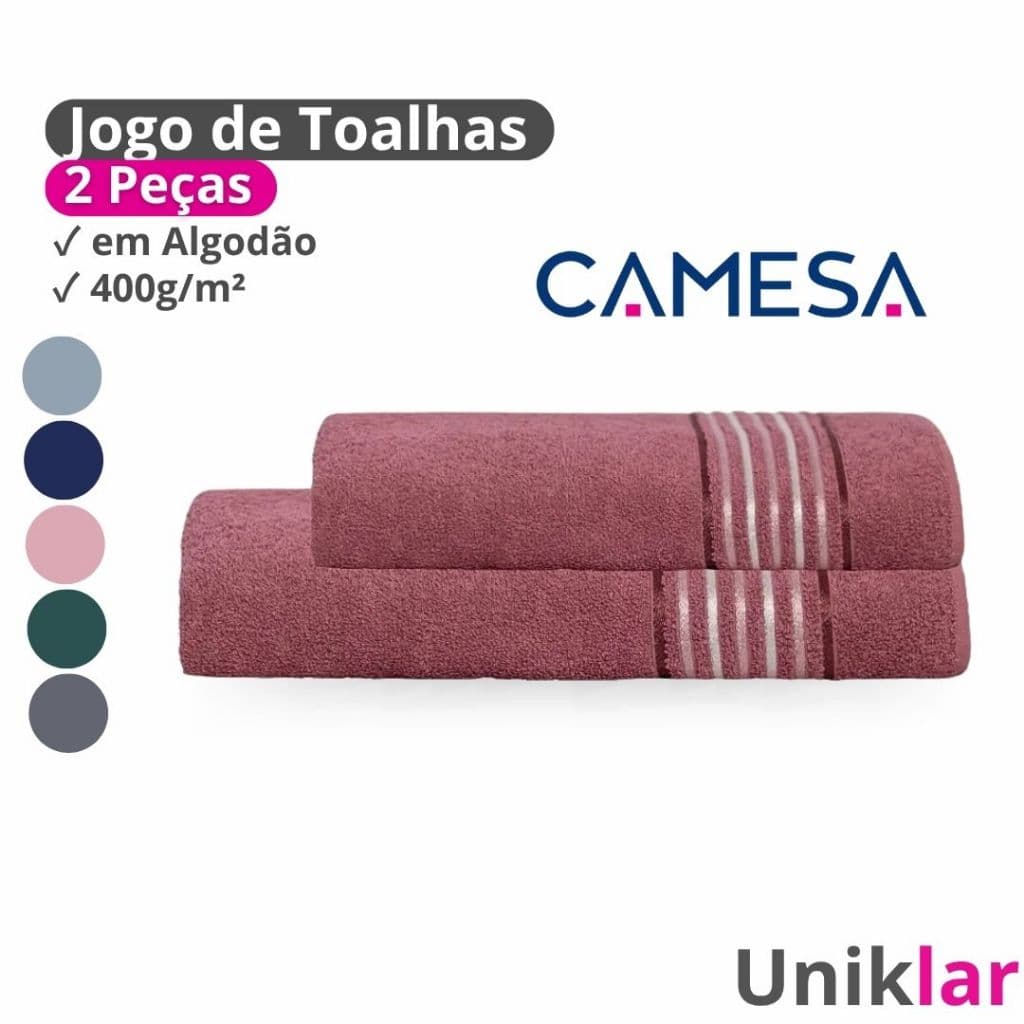 Jogo De Toalhas Grandes Camesa Vitta Banhao 2 Peças 400gm² Algodão Banhao e Rosto
