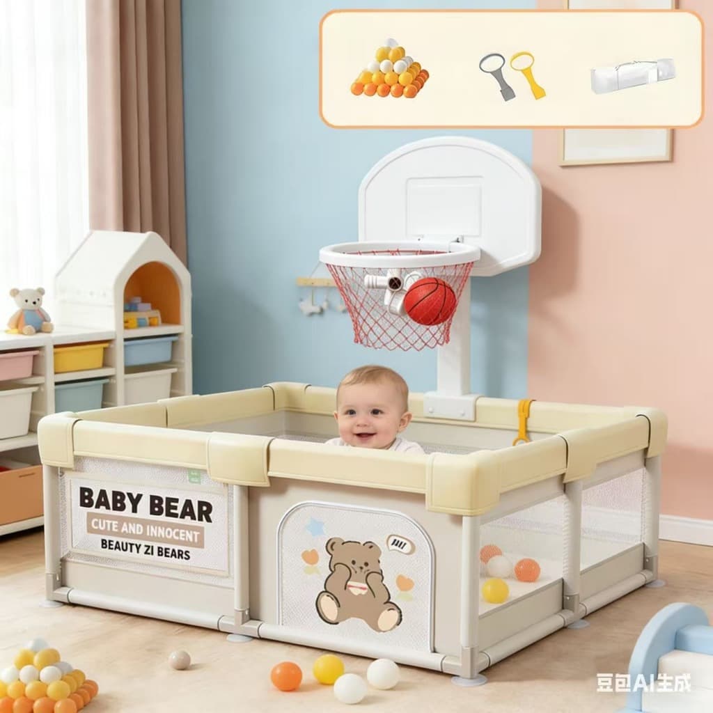 Cercadinho Infantil Para Bebe 1.2mx1,8m Criança  Segurança Diversão Colorido Temático