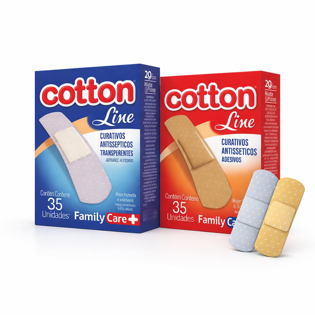 Curativo Band-Aid Family Care kit 2 caixas C/35 Unidades Cotton Line
