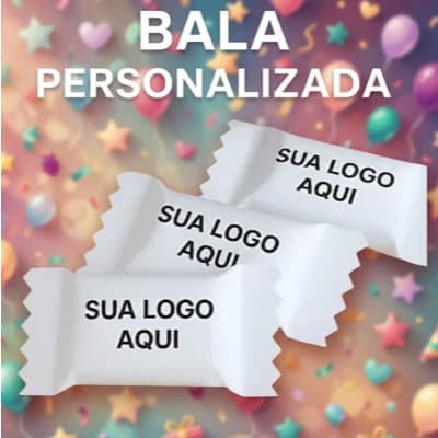 Kit 100/200/300 Balas Personalizadas 'Sua arte aqui'