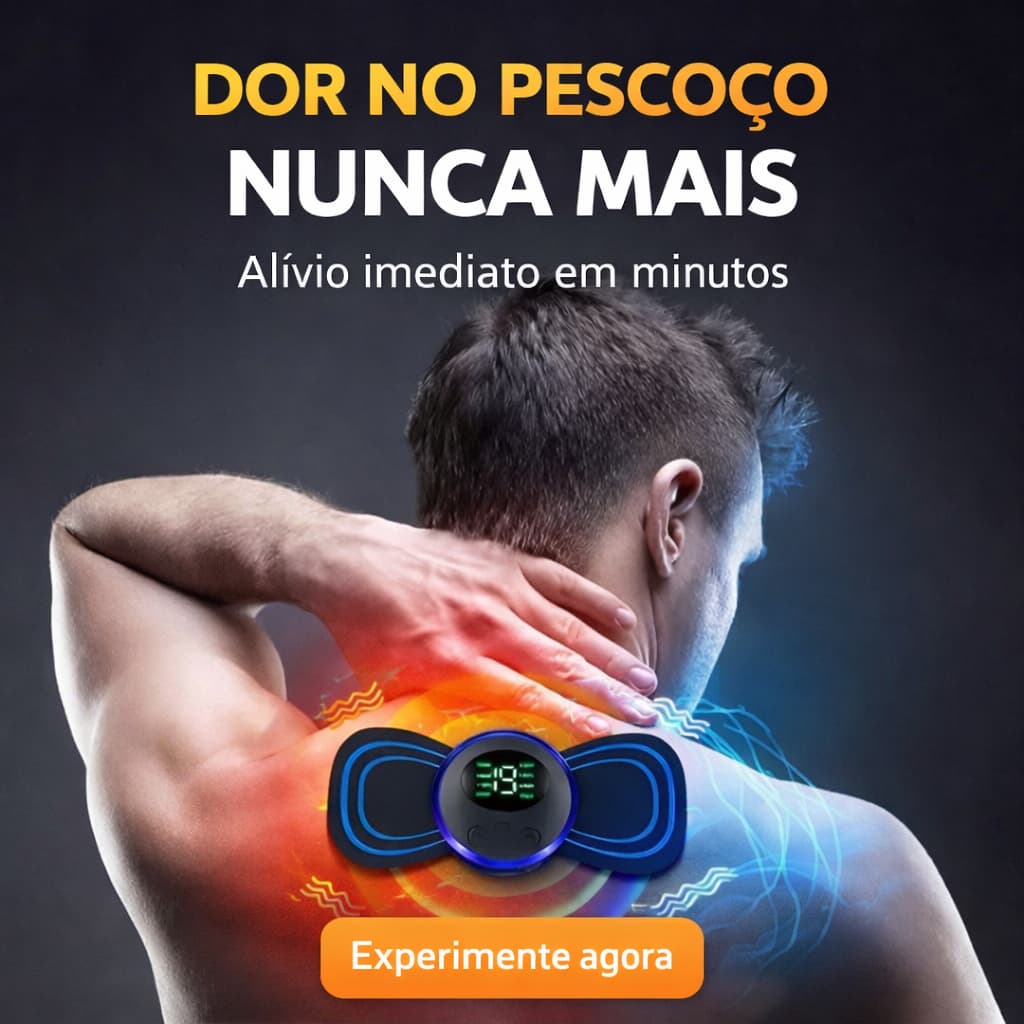 Massageador Elétrico Portátil EMS para Pescoço e Costas Recarregável USB Alívio Dor Muscular