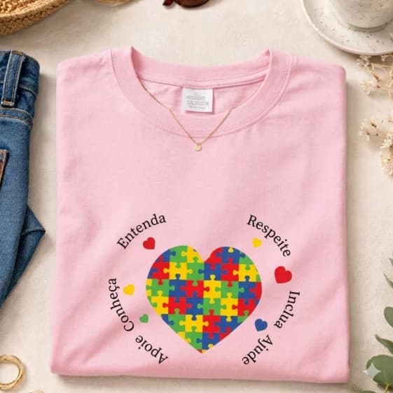 Camiseta Feminina Professor Educação Inclusiva Especial Estampada Blusa T-Shirt Algodão
