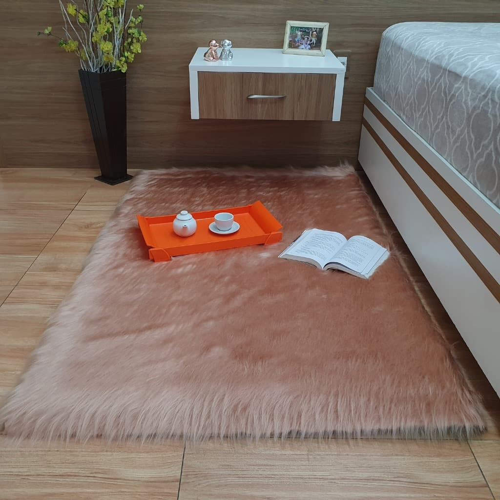 TAPETE FELPUDO PELO ALTO LUXO 1,20X40CM BEIRA CAMA E QUARTO