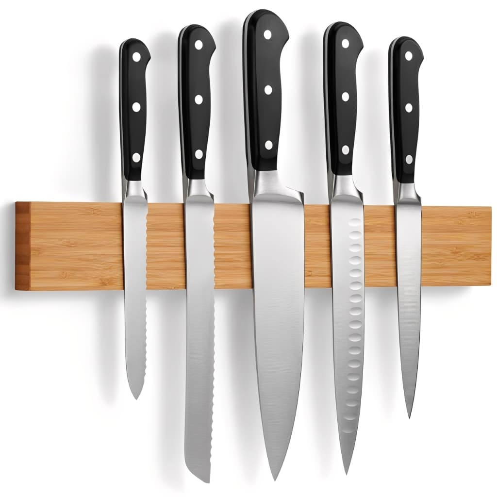 Suporte Barra Magnética Facas Ferramentas Chaves 40 Cm Bambu