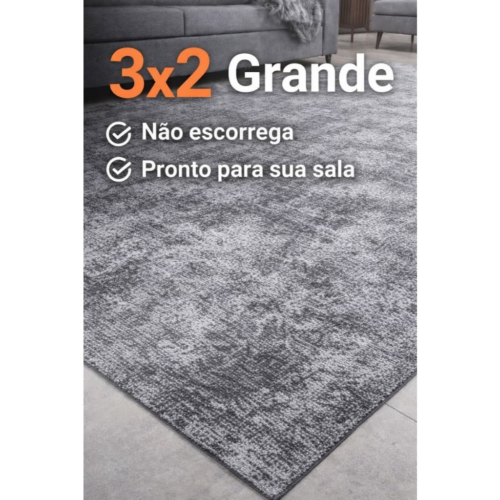 Tapete 3 Metros Grande Antiderrapante Para Sala Lavável Moderno Confortável Quarto Escritório